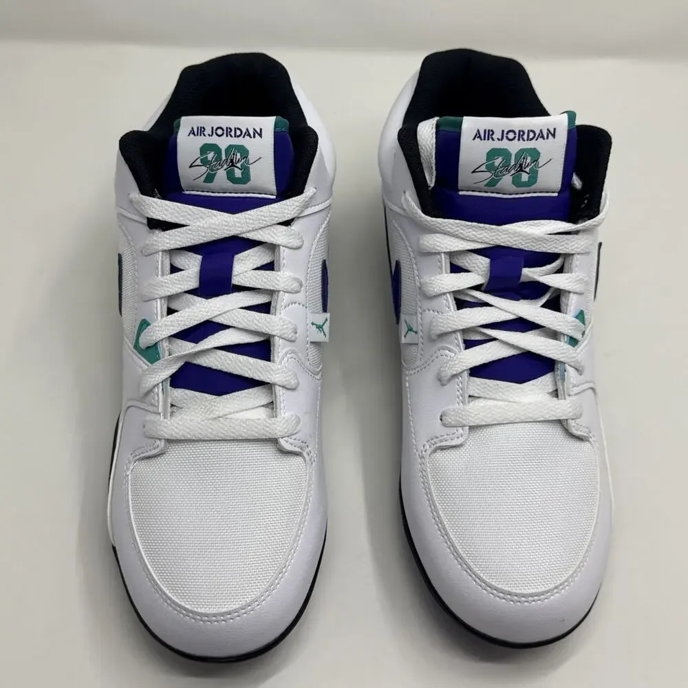 Air Jordan Stadium 90 Low 'Grape' White Football Cleats, Size 9.5 HQ0210-105